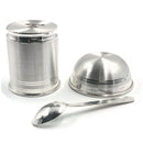 999 Pure Silver Hallmarked 80ml Glass, 60ml Bowl & Spoon for Kids - Designer Set