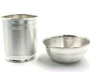 999 Pure Silver Hallmarked 80ml Glass & 60ml Bowl For Kids - Designer Set