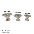 925 Sterling Silver hallmarked Round Flower Deepak (Diya) Pair