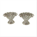 925 Sterling Silver hallmarked Round Flower Deepak (Diya) Pair