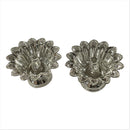 925 Sterling Silver hallmarked Round Flower Deepak (Diya) Pair