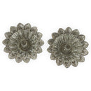 925 Sterling Silver hallmarked Round Flower Deepak (Diya) Pair