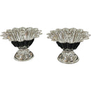 925 Sterling Silver hallmarked Round Flower Deepak (Diya) Pair