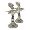 925 Sterling Silver Hallmarked 30ml Capacity Peacock Deepak (Diya) Pair