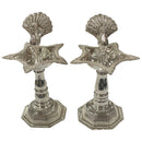 925 Sterling Silver Hallmarked 30ml Capacity Peacock Deepak (Diya) Pair
