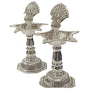 925 Sterling Silver Hallmarked 40ml Capacity Peacock Deepak (Diya) Pair
