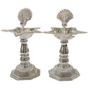 925 Sterling Silver Hallmarked 120ml Capacity Peacock Deepak (Diya) Pair