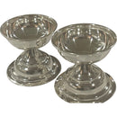925 Sterling Silver 40ml Capacity Round  Diya (Kundulu / Vilakku) Pair