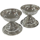 925 Sterling Silver 40ml Capacity Round  Diya (Kundulu / Vilakku) Pair