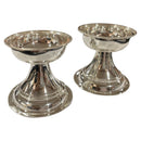 925 Sterling Silver Hallmarked 60ml Capacity Round Diya Set / Kuthu Vilakku Pair
