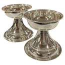 925 Sterling Silver Hallmarked 60ml Capacity Round Diya Set / Kuthu Vilakku Pair