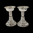 925 Sterling Silver Hallmarked Small Round Diya Set / Kuthu Vilakku Pair
