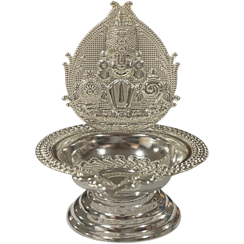 925 Sterling Silver Hallmarked Handcrafted 3.0 inch Balaji Deepak (Diya) Pair