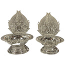 925 Sterling Silver Hallmarked Handcrafted 2.75 inch Balaji Deepak (Diya) Pair