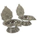 925 Sterling Silver Hallmarked Handcrafted 2.75 inch Balaji Deepak (Diya) Pair
