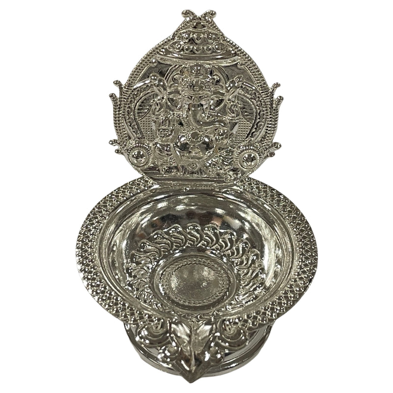 925 Sterling Silver Hallmarked Handcrafted Ganesha Deepak (Diya)
