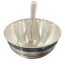 999 Pure Silver Hallmarked 200ml Bowl & Spoon for Youth / Adults -4.0 inch Designer Set