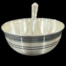 999 Pure Silver Hallmarked 200ml Bowl & Spoon for Youth / Adults -4.0 inch Designer Set