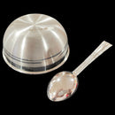 999 Pure Silver Hallmarked 200ml Bowl & Spoon for Youth / Adults -4.0 inch Designer Set