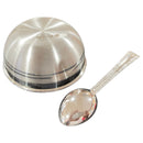 999 Pure Silver Hallmarked 200ml Bowl & Spoon for Youth / Adults -4.0 inch Designer Set