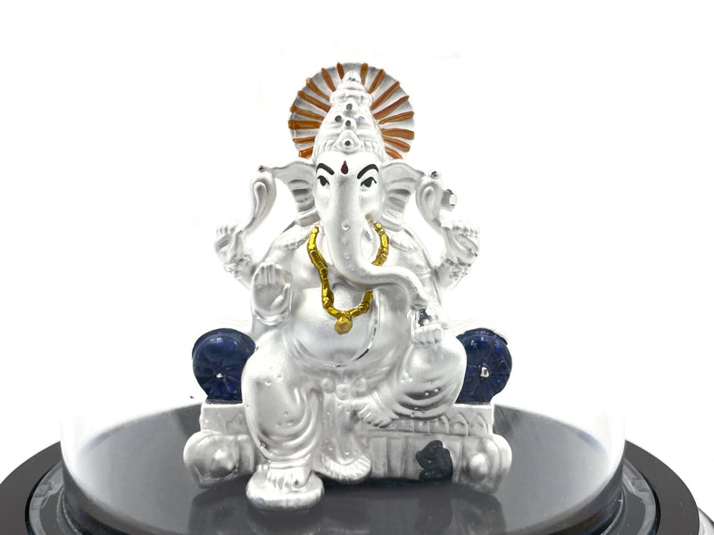 Buy eCraftIndia Gold Plated White Siddhivinayak Ganesha Idol For  Home/Temple/Office/Car Dashboard online