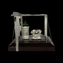 999 Pure Silver Kamdhenu Cow & Tulsi Statue  - 1.25 inch Tall Idol / Murti (Figurine