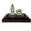 999 Pure Silver Kamdhenu Cow & Tulsi Statue  - 1.25 inch Tall Idol / Murti (Figurine