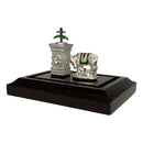 999 Pure Silver Kamdhenu Cow & Tulsi Statue  - 1.25 inch Tall Idol / Murti (Figurine