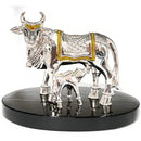 999 Pure Silver BIG Kamdhenu Cow Statue - 3.5-inch Tall Idol / Murti (Figurine