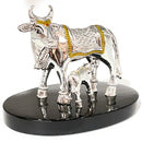 999 Pure Silver BIG Kamdhenu Cow Statue - 3.5-inch Tall Idol / Murti (Figurine