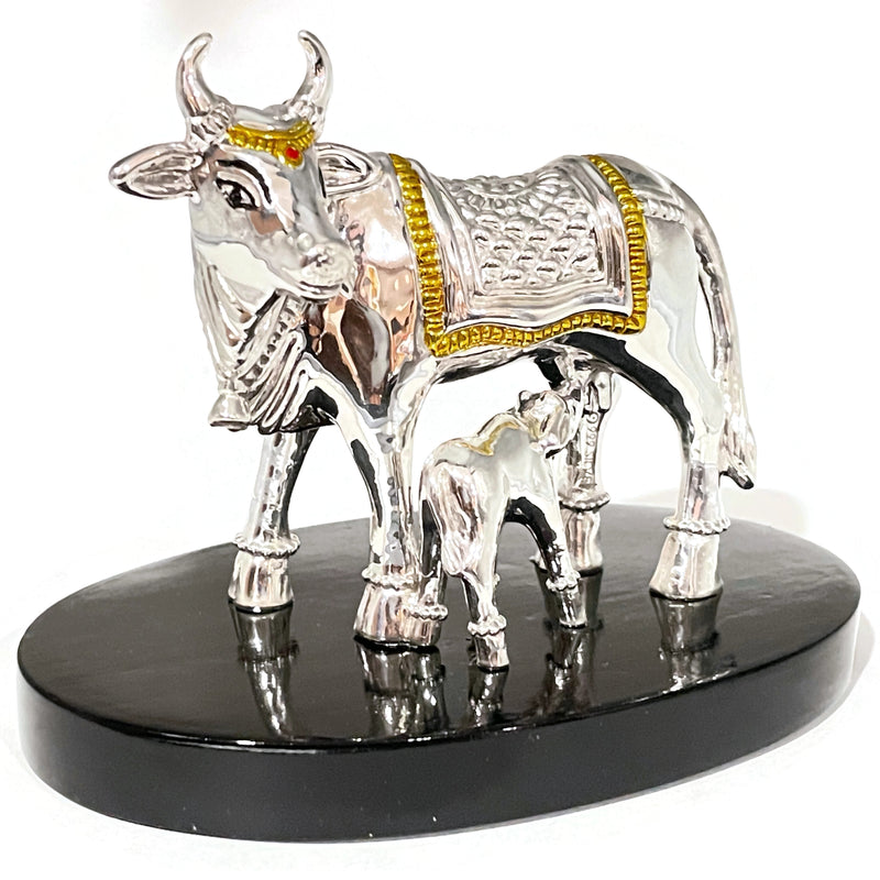 999 Pure Silver BIG Kamdhenu Cow Statue / Idol / Murti (Figurine