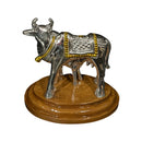 999 Pure Silver Kamdhenu Cow Statue - 2.0-inch Tall Idol / Murti (Figurine
