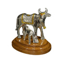 999 Pure Silver Kamdhenu Cow Statue - 2.0-inch Tall Idol / Murti (Figurine