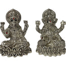 999 Pure Silver 2.5-inch Ganesh & Lakshmi / Laxmi Idol / Statue / Murti (Figurine