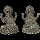 999 Pure Silver 2.5-inch Ganesh & Lakshmi / Laxmi Idol / Statue / Murti (Figurine