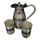 999 Pure Silver Hallmarked 1200ml Water Pitcher & 350ml Two Tumbler Set