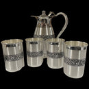 999 Pure Silver Hallmarked 1200ml Water Pitcher & 350ml Four Tumbler Set