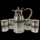 999 Pure Silver Hallmarked 1200ml Water Pitcher & 350ml Four Tumbler Set
