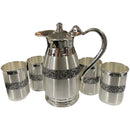 999 Pure Silver Hallmarked 1200ml Water Pitcher & 350ml Four Tumbler Set