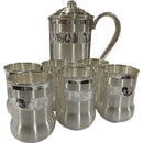 999 Pure Silver Hallmarked Designer 200ml Water Jug / Pitcher & 300ml Six Glass Set