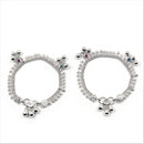 700 Silver Kids Traditional Meena Mango Anklet - Style