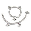 700 Silver Kids Traditional Meena Mango Anklet - Style