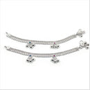 700 Silver Kids Traditional Meena Mango Anklet - Style