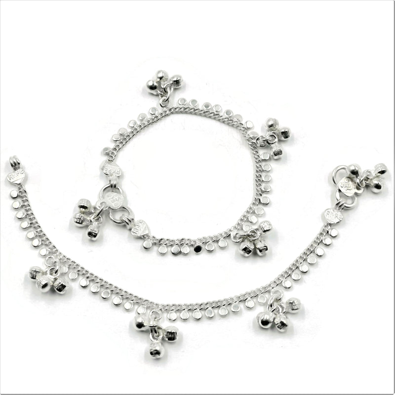 700 Silver Kids Traditional Round Anklet - Style
