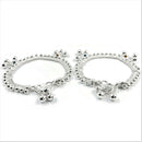 700 Silver Kids Traditional Meena Ball Anklet - Style
