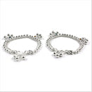 700 Silver Kids Traditional Meena Ball Anklet - Style