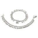 700 Silver Kids Traditional Bells & Meena Anklet - Style