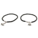 925 Sterling Silver Kids Black Beads Najariya Anklet - Style
