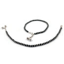 925 Sterling Silver Kids Black Beads Najariya Anklet - Style