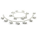 925 Sterling Silver Kids 3mm Mat Chain Designer Bell Anklet - Style
